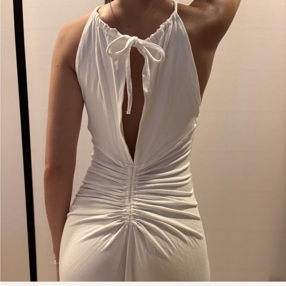 White Ruched Dress - Picture 4 of 4